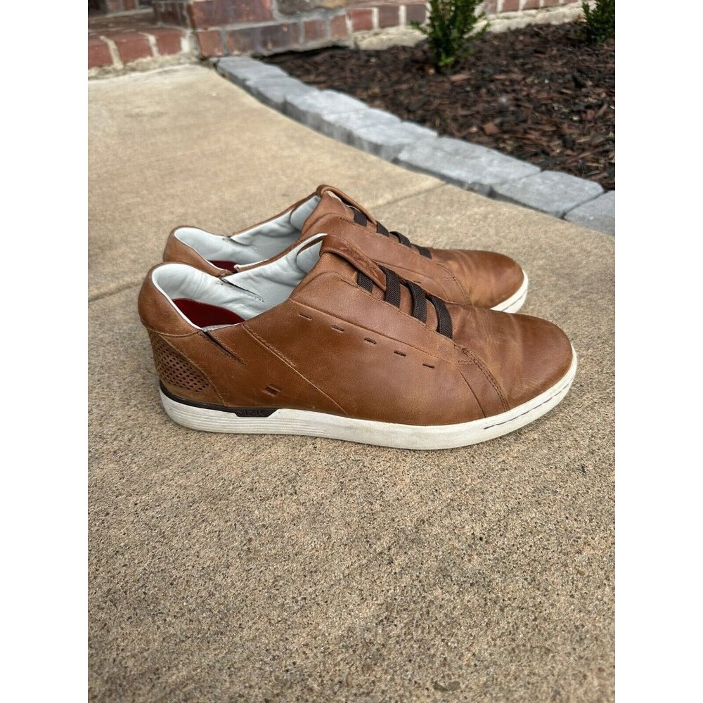 KIZIK Men’s New York Brown Leather Slip-On Sneakers Shoes Size 9.5M